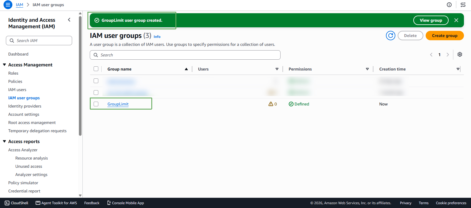 create group