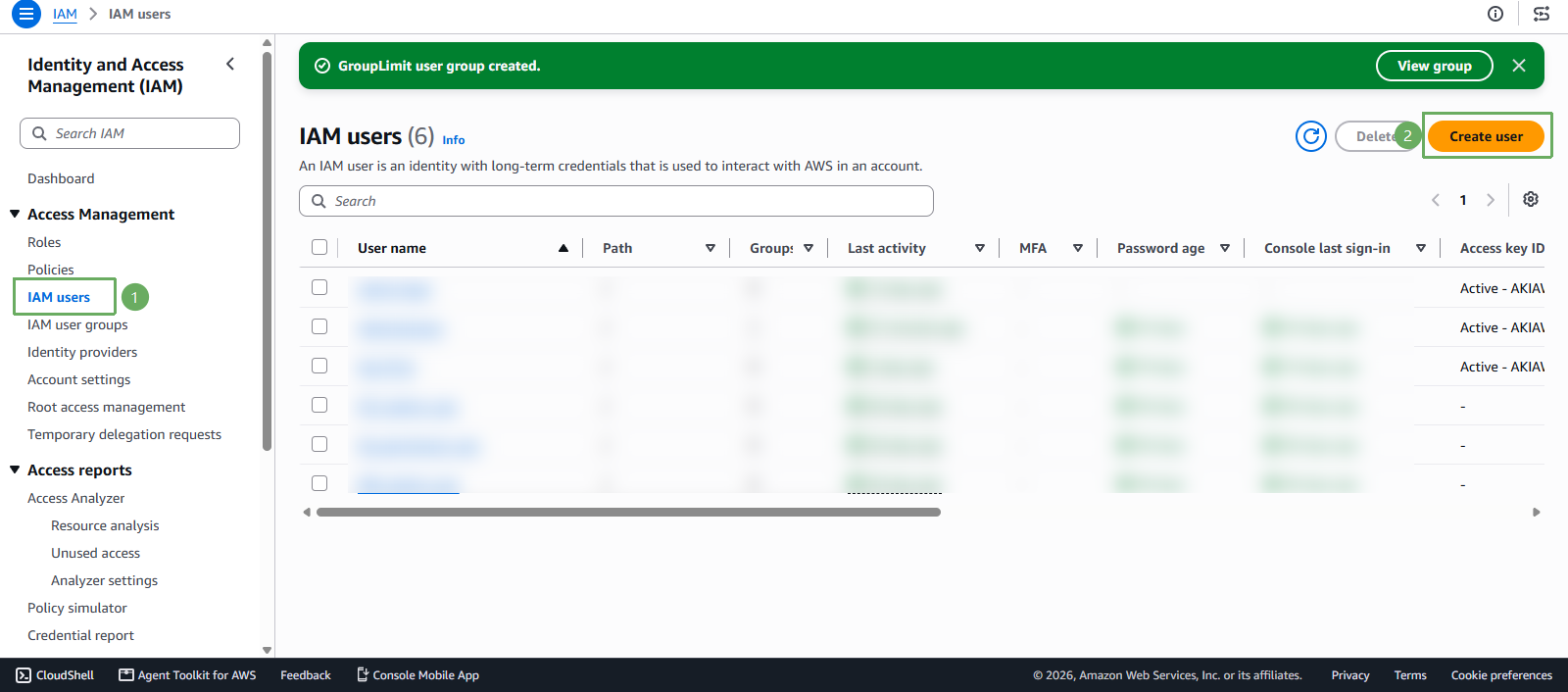 create user