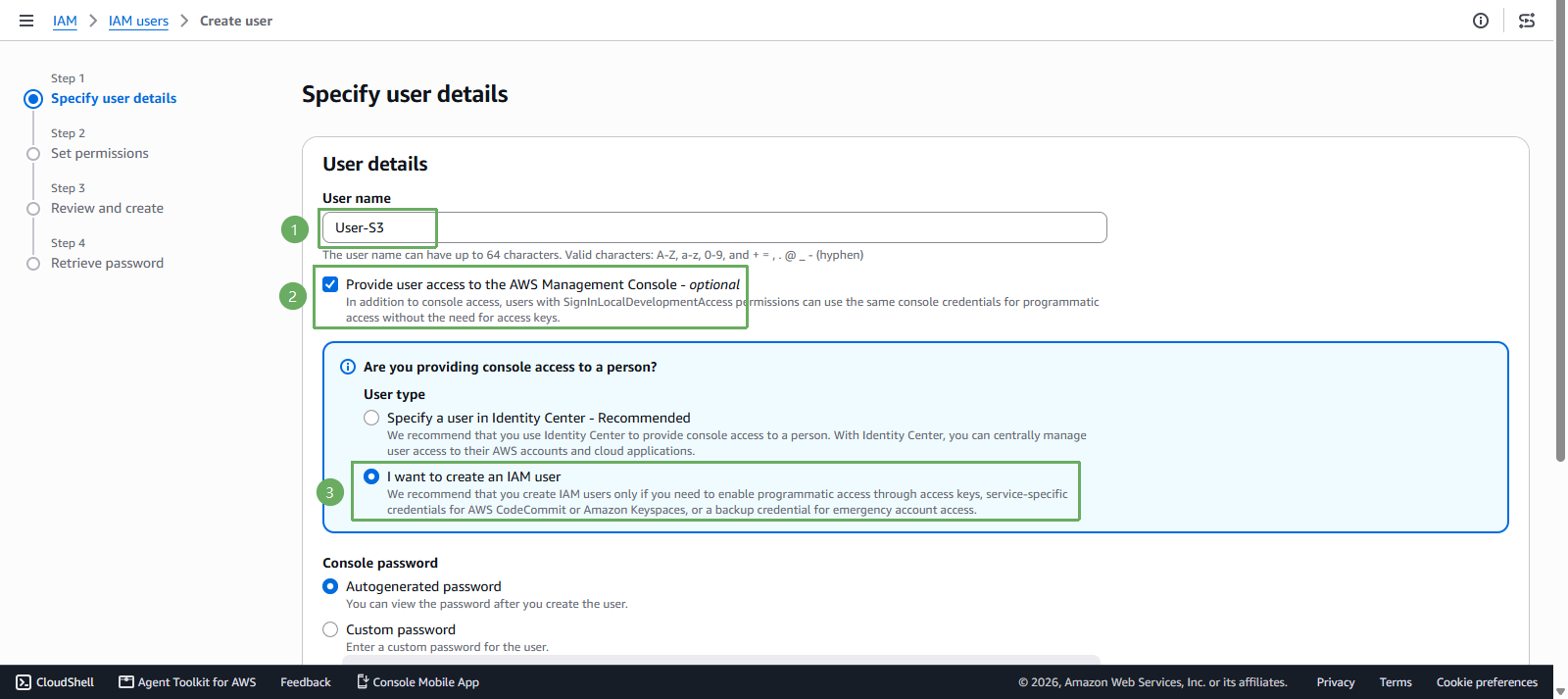 create user