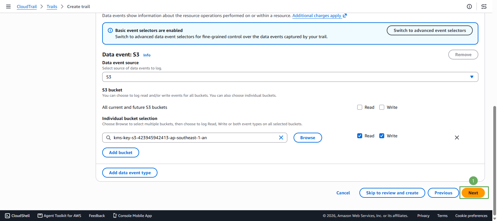 create cloudtrail