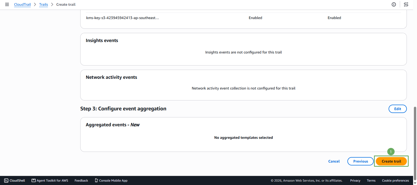 create cloudtrail