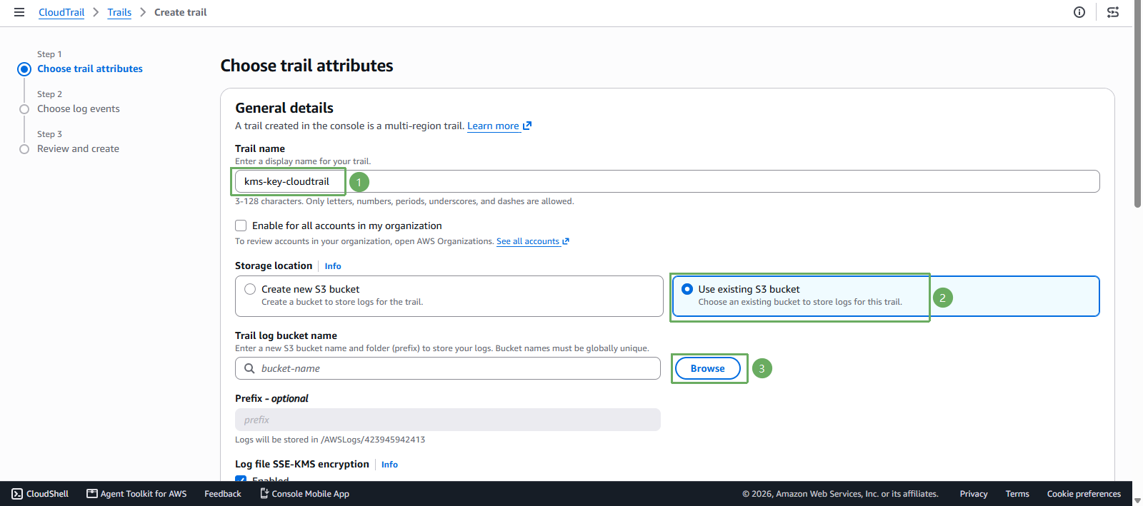 create cloudtrail
