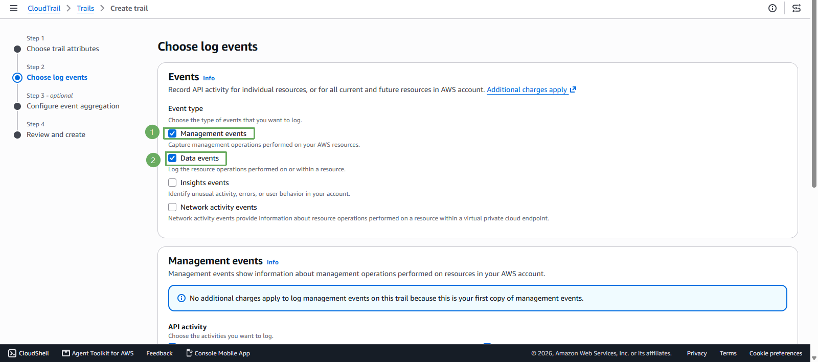 create cloudtrail
