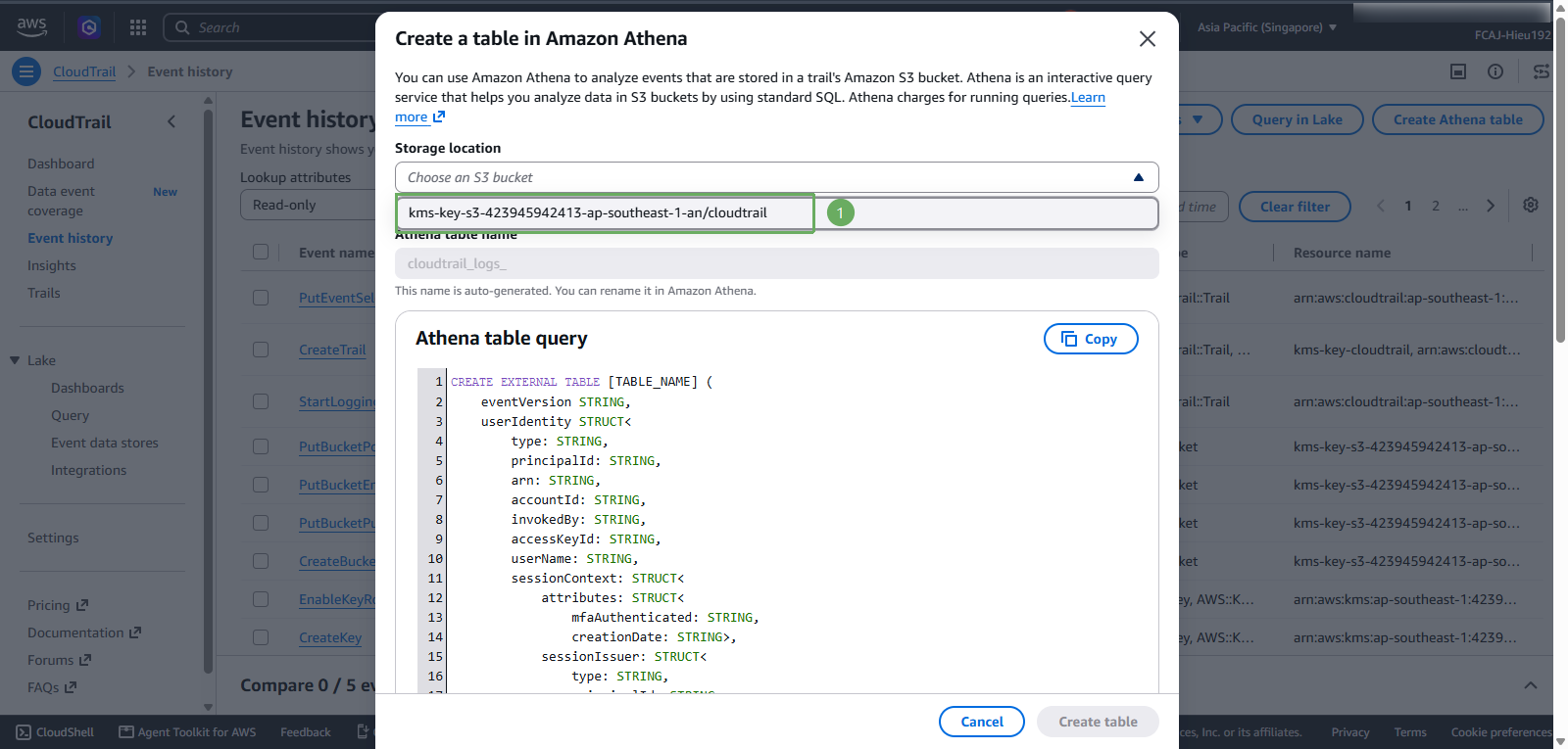 create athena