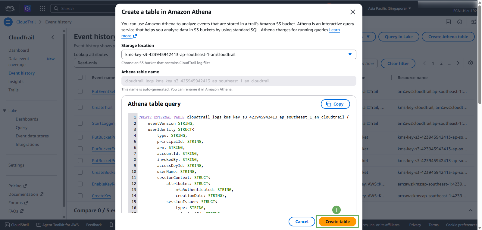 create athena