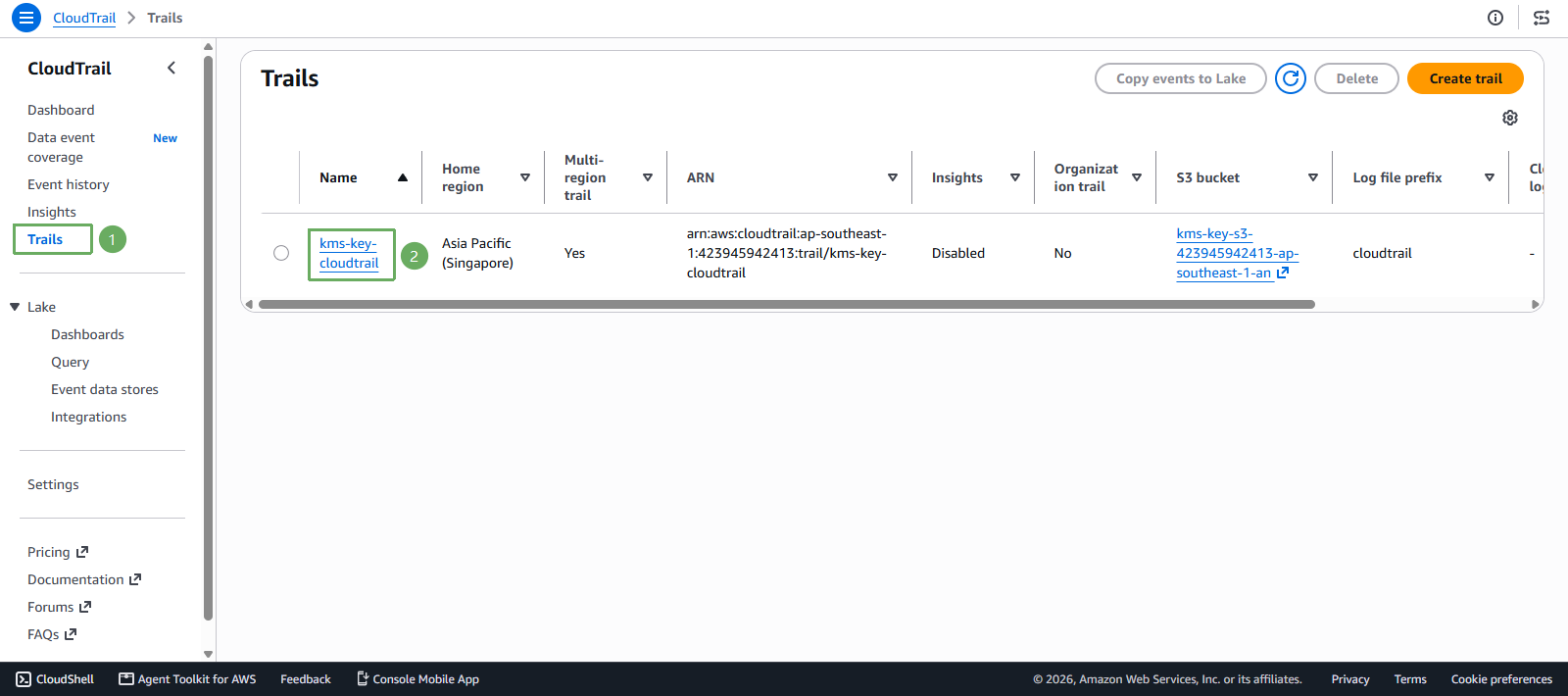 delete cloudtrail