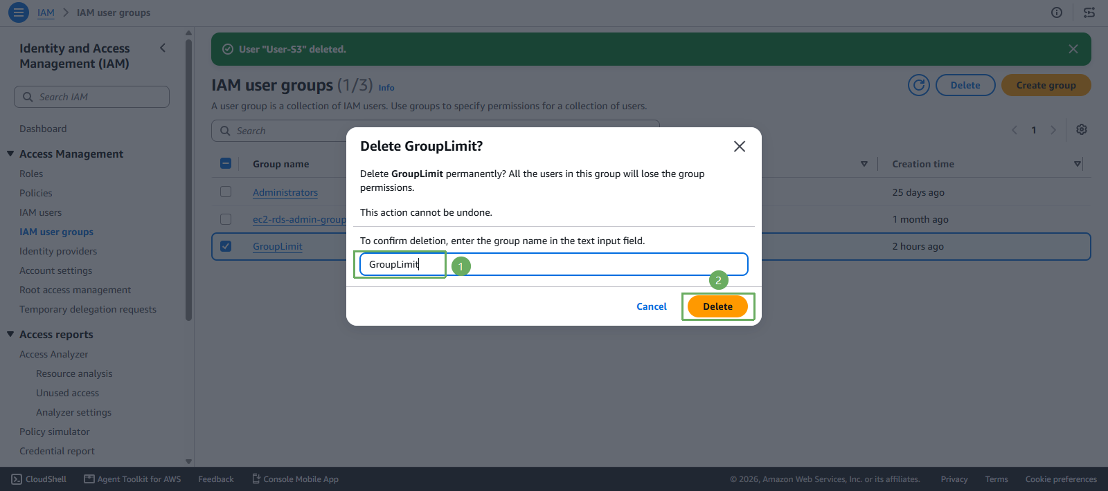delete user group